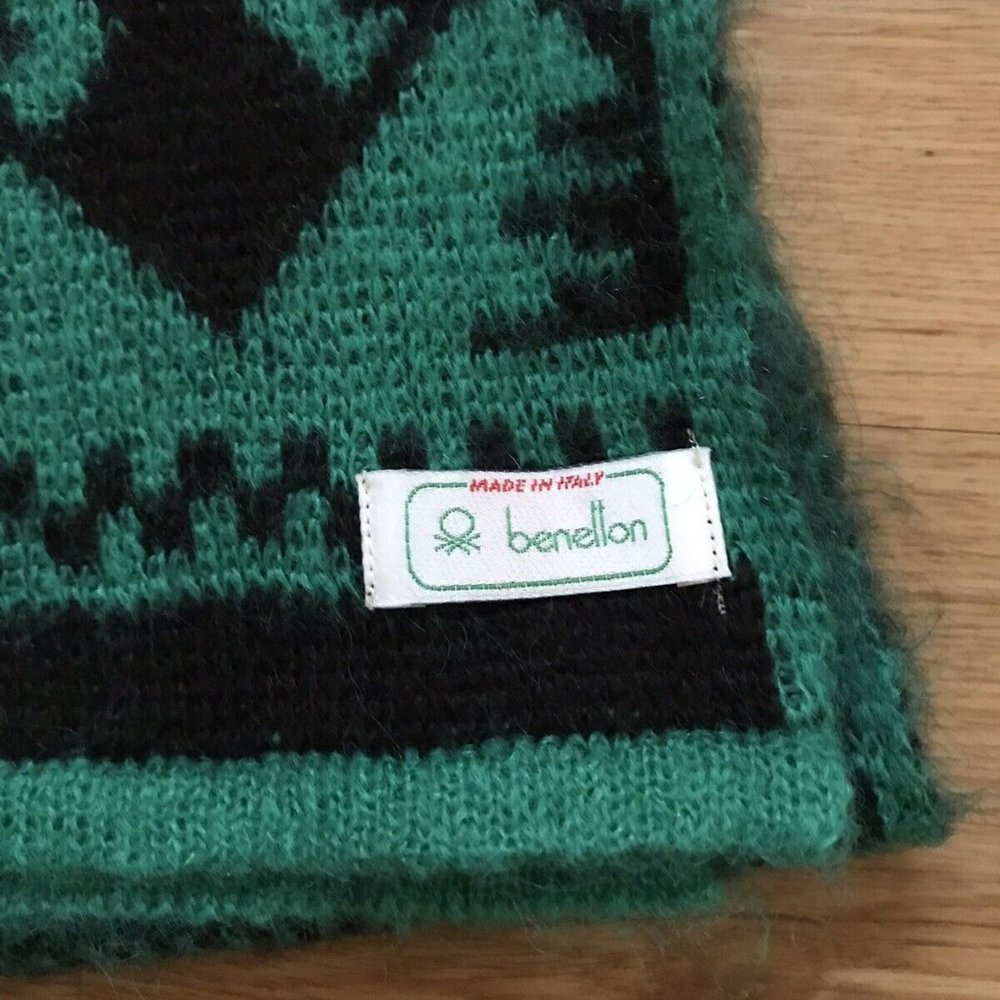 Vintage Benellon Italian Wool Scarf One Size
